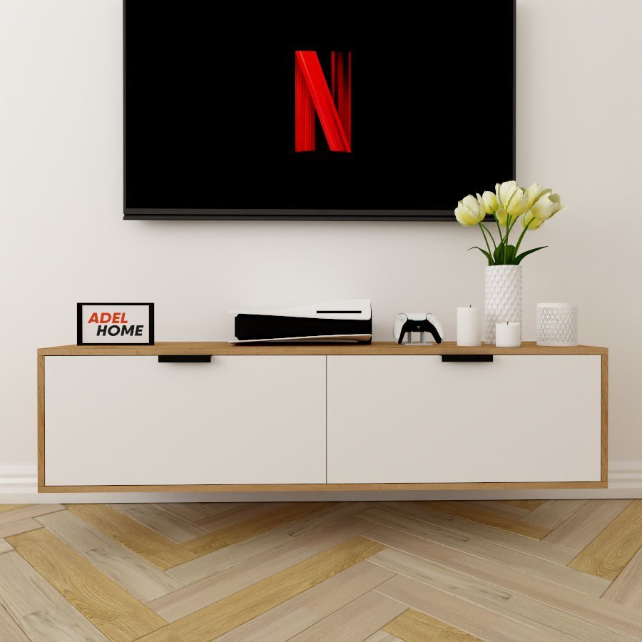 ТВ-тумба Adel Home Бритни AH0288 140x35x35см белый-коричневый купить,NaN