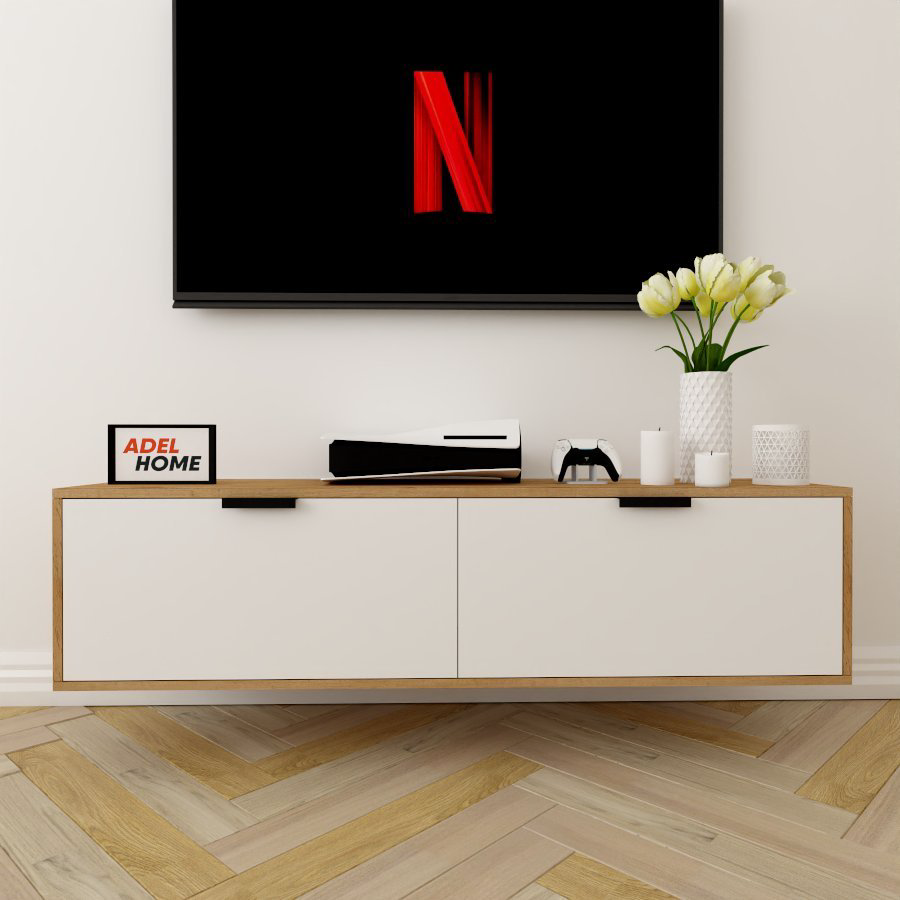 ТВ-тумба Adel Home Бритни AH0288 140x35x35см белый-коричневый купить,NaN