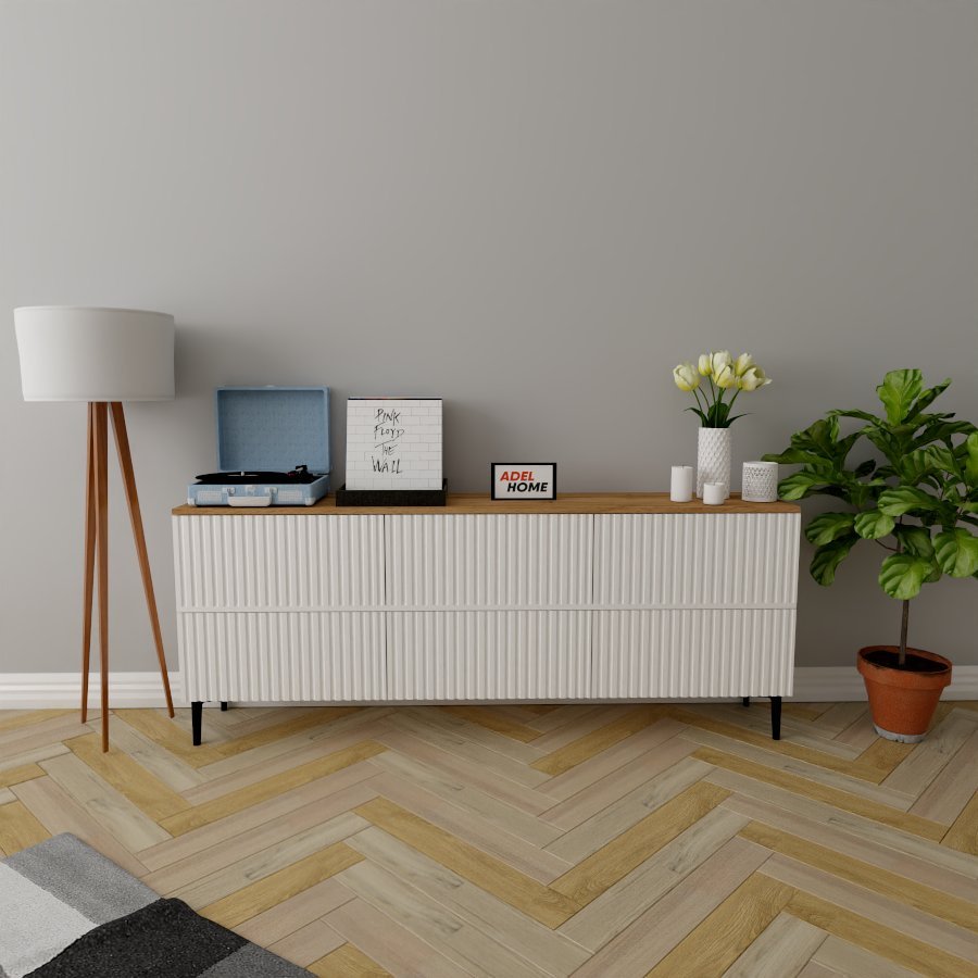 ТВ-тумба напольная Adel Home AH0550 Сузи 180x75x35см бело-коричневый купить,NaN