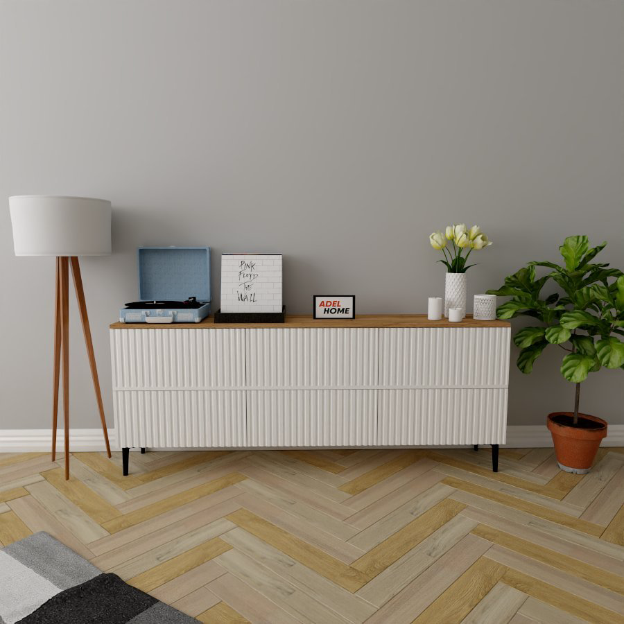 ТВ-тумба напольная Adel Home AH0550 Сузи 180x75x35см бело-коричневый купить,NaN