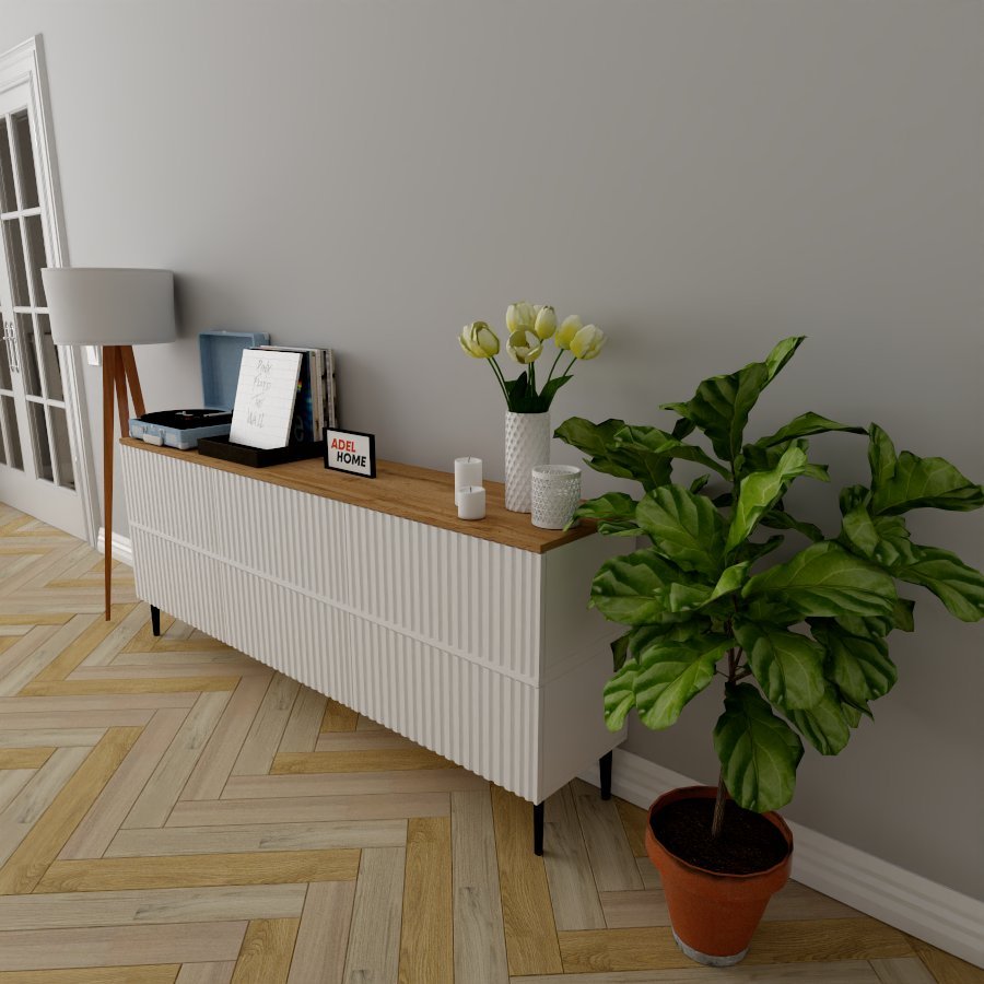 ТВ-тумба напольная Adel Home AH0550 Сузи 180x75x35см бело-коричневый купить,NaN