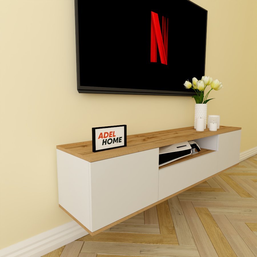 ТВ-тумба Adel Home Матильда AH0228 160x35x35см белый-коричневый купить,NaN