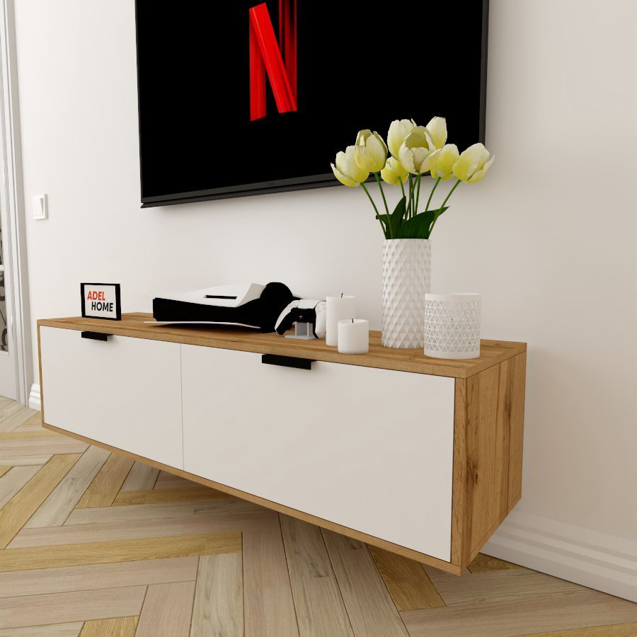 ТВ-тумба Adel Home Бритни AH0288 140x35x35см белый-коричневый купить,NaN