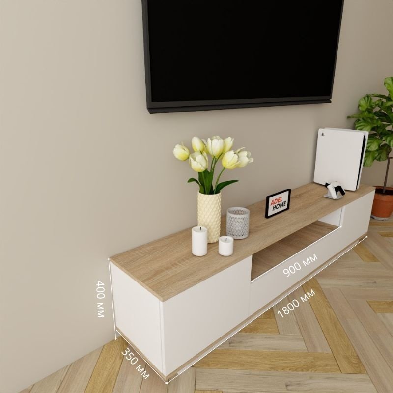 ТВ-тумба напольная Adel Home AH0343 Илин 180x40x35см бело-коричневый купить,NaN