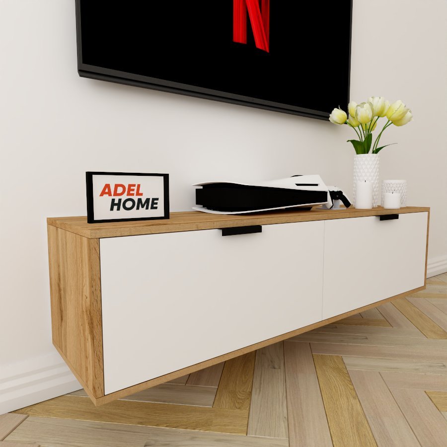 ТВ-тумба Adel Home Бритни AH0288 140x35x35см белый-коричневый купить,NaN