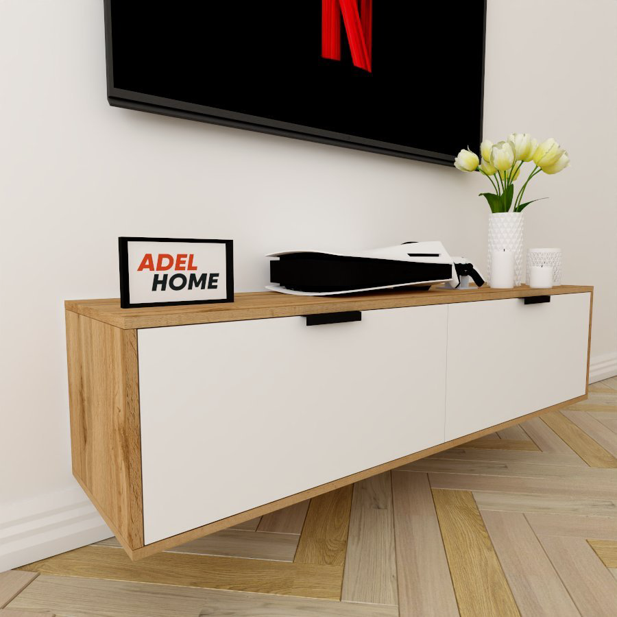ТВ-тумба Adel Home Бритни AH0288 140x35x35см белый-коричневый купить,NaN
