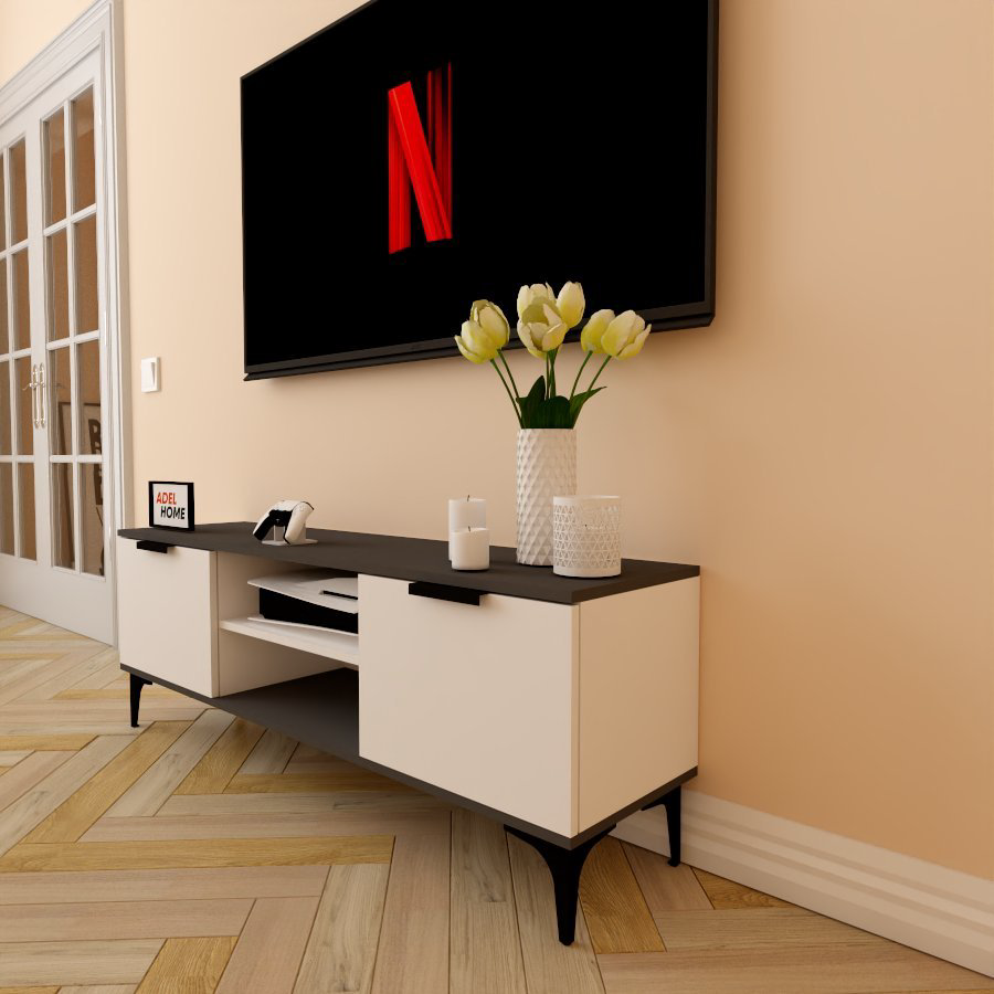 ТВ-тумба напольная Adel Home AH0181 Нора 140x50x35см бело-серый купить,NaN