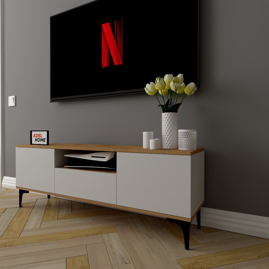ТВ-тумба напольная Adel Home AH0254 Фрима 140x50x35см бело-коричневый купить,NaN