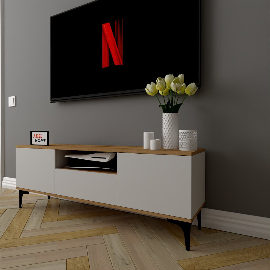 ТВ-тумба напольная Adel Home AH0254 Фрима 140x50x35см бело-коричневый купить,NaN