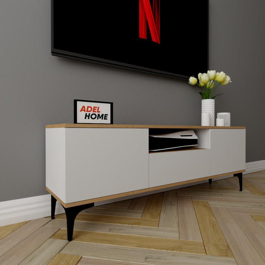ТВ-тумба напольная Adel Home AH0254 Фрима 140x50x35см бело-коричневый купить,NaN