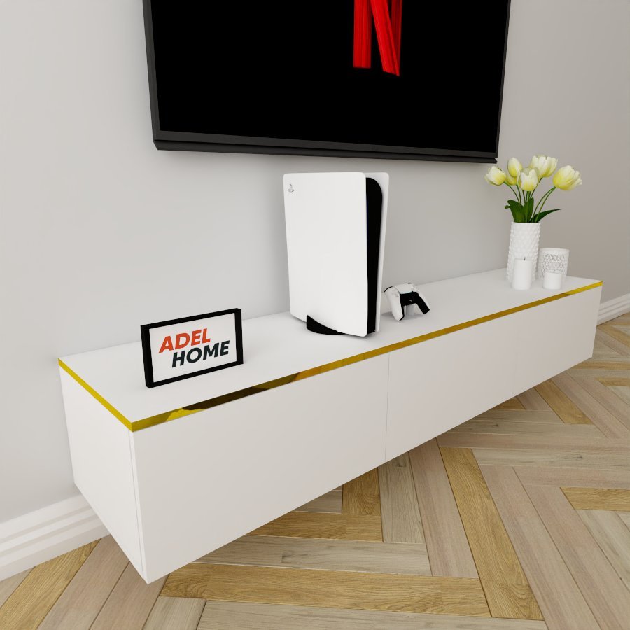 ТВ-тумба Adel Home Клара AH0425 180x30x35см белый-золотой купить,NaN