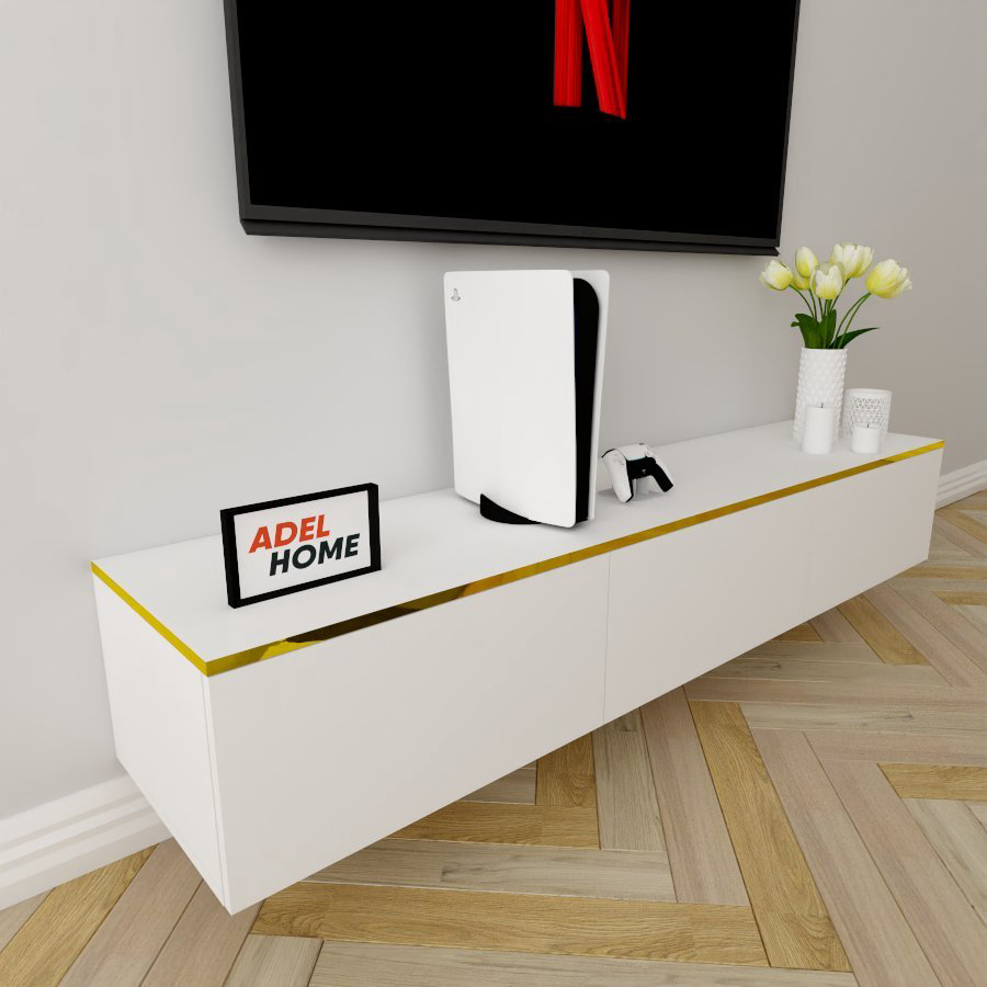 ТВ-тумба Adel Home Клара AH0425 180x30x35см белый-золотой купить,NaN