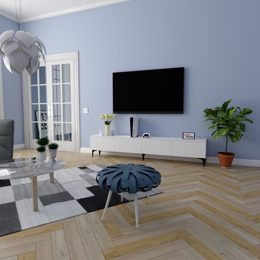 ТВ-тумба напольная Adel Home AH0203 Сандра 220x45x35см белый купить,NaN