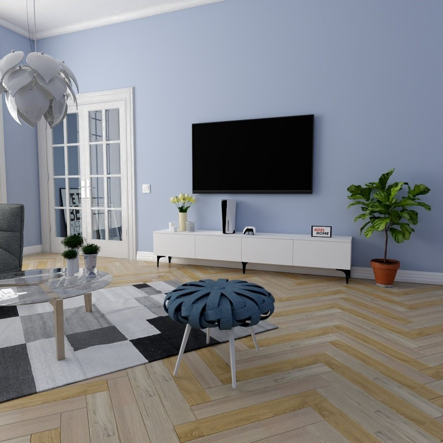 ТВ-тумба напольная Adel Home AH0203 Сандра 220x45x35см белый купить,NaN