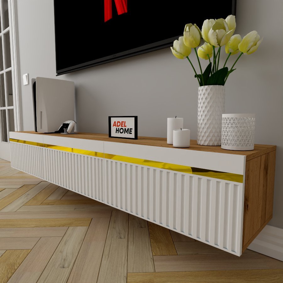 ТВ-тумба Adel Home Чана AH0417 180x30x35см бело-золотой купить,NaN