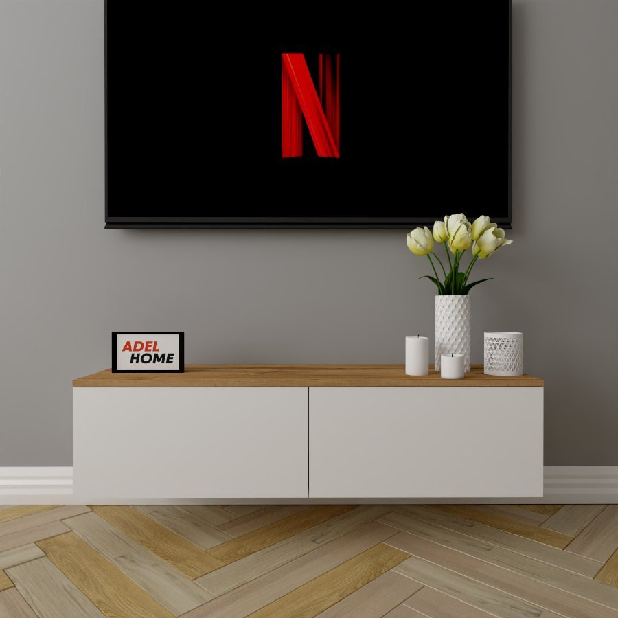 ТВ-тумба Adel Home Полана, AH0243 120x30x35см белый/коричневый купить,NaN