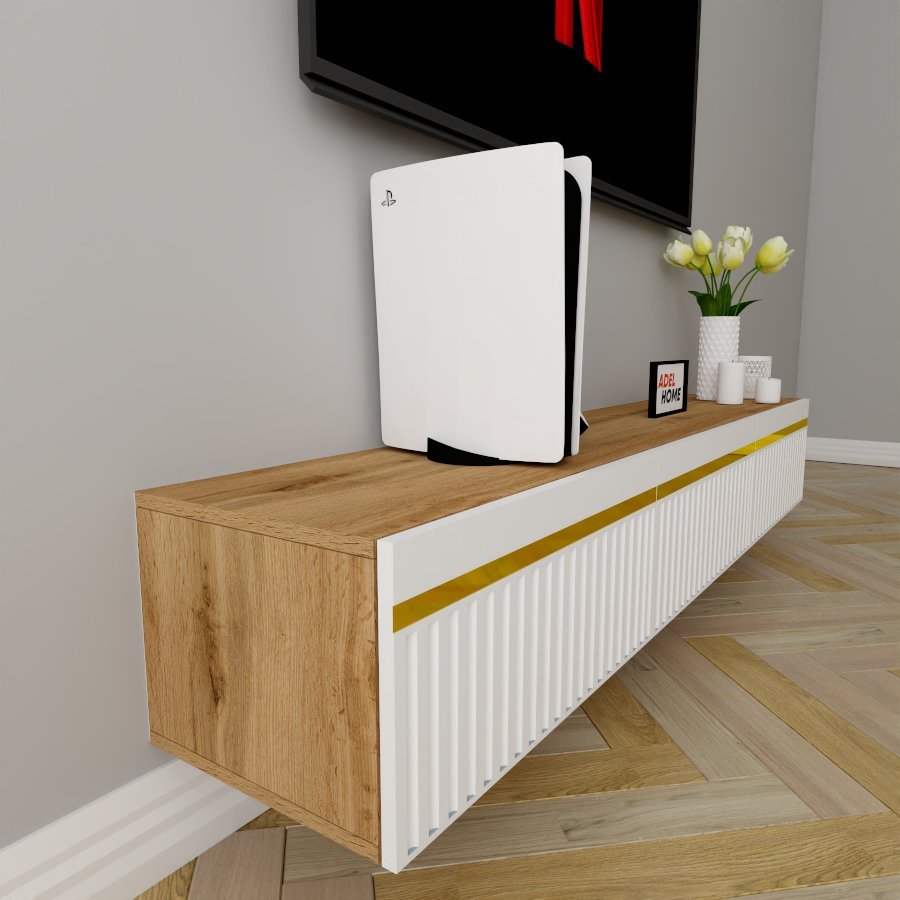 ТВ-тумба Adel Home Чана AH0417 180x30x35см бело-золотой купить,NaN