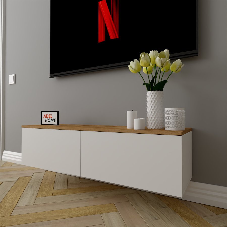 ТВ-тумба Adel Home Полана, AH0243 120x30x35см белый/коричневый купить,NaN