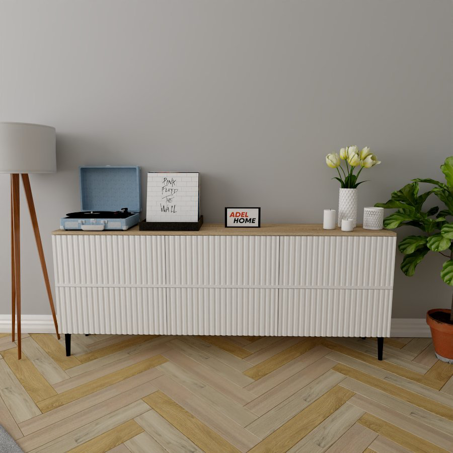 ТВ-тумба напольная Adel Home AH0551 Пэм 180x75x35см бело-коричневый купить,NaN