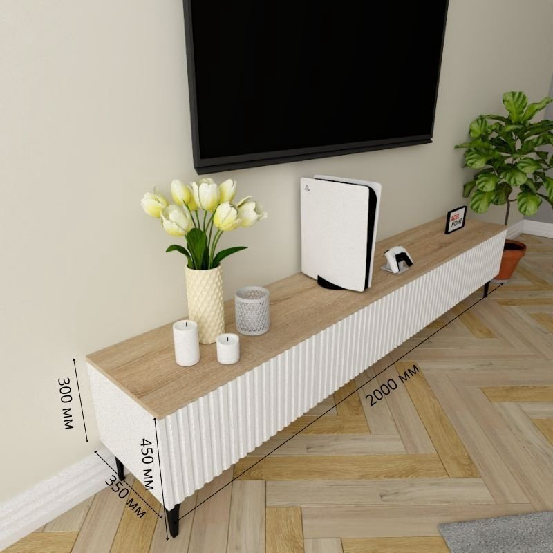ТВ-тумба напольная Adel Home AH0386 Кила 200x45x35см бело-коричневый купить,NaN
