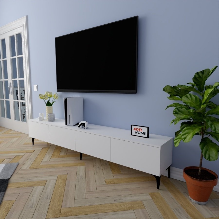 ТВ-тумба напольная Adel Home AH0203 Сандра 220x45x35см белый купить,NaN