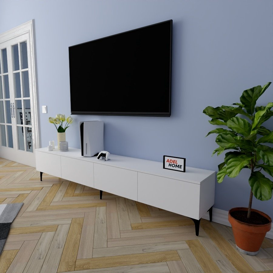 ТВ-тумба напольная Adel Home AH0203 Сандра 220x45x35см белый купить,NaN