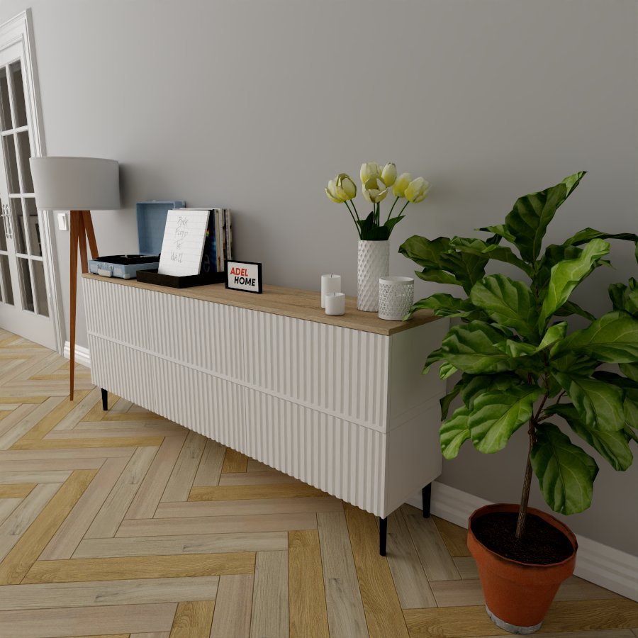 ТВ-тумба напольная Adel Home AH0551 Пэм 180x75x35см бело-коричневый купить,NaN