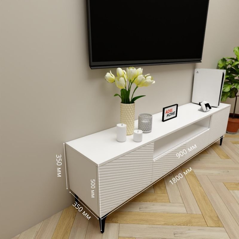 ТВ-тумба напольная Adel Home AH0658 Карлин 180x50x35см белый купить,NaN