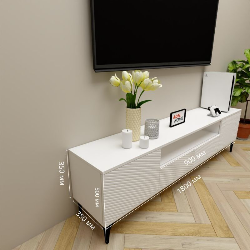 ТВ-тумба напольная Adel Home AH0658 Карлин 180x50x35см белый купить,NaN