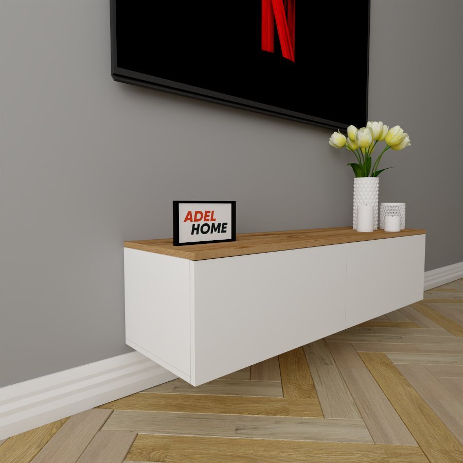 ТВ-тумба Adel Home Полана, AH0243 120x30x35см белый/коричневый купить,NaN