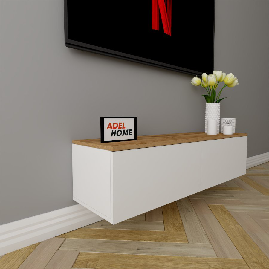 ТВ-тумба Adel Home Полана, AH0243 120x30x35см белый/коричневый купить,NaN