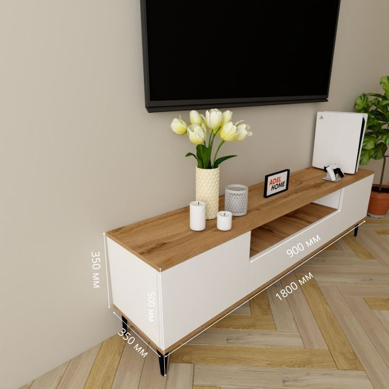 ТВ-тумба Adel Home Анна AH0070 180x50x35см белый/коричневый купить,NaN