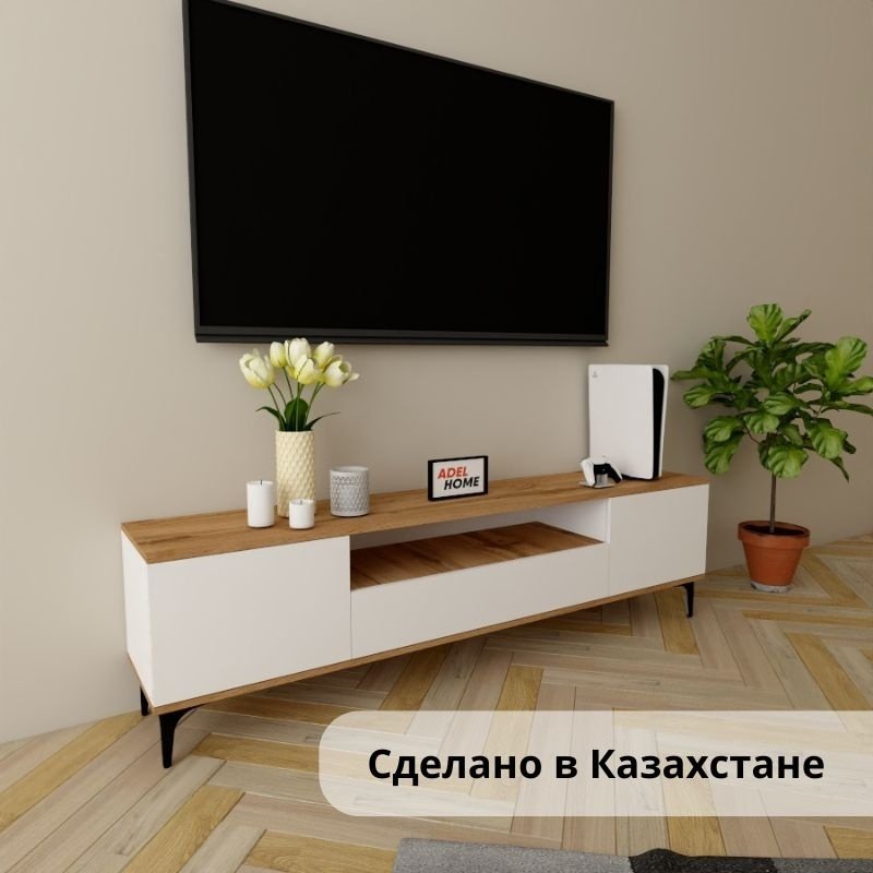 ТВ-тумба Adel Home Анна AH0070 180x50x35см белый/коричневый купить,NaN