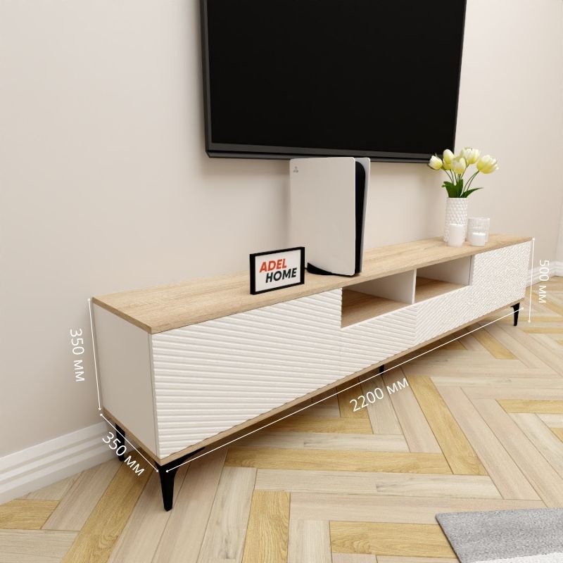 ТВ-тумба напольная Adel Home AH0693 Кики 220x50x35см бело-коричневый купить,NaN