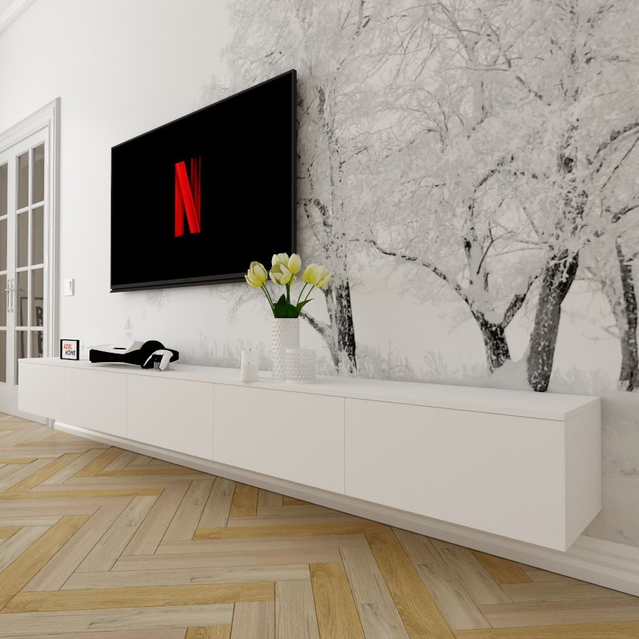ТВ-тумба Adel Home Шерон AH0195 300x30x35см белый купить,NaN