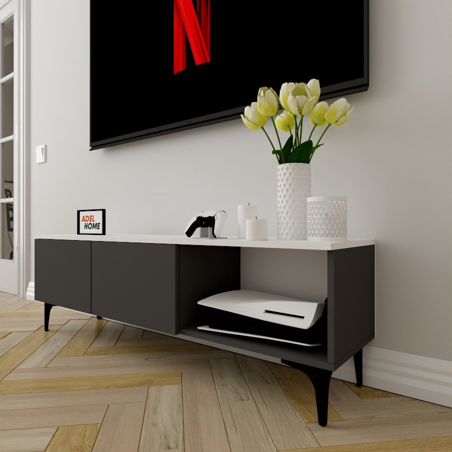 ТВ-тумба напольная Adel Home AH0216 Мира 140x45x35см бело-серый купить,NaN