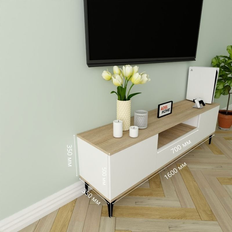 ТВ-тумба напольная Adel Home AH0224 Вино 160x50x35см бело-коричневый купить,NaN