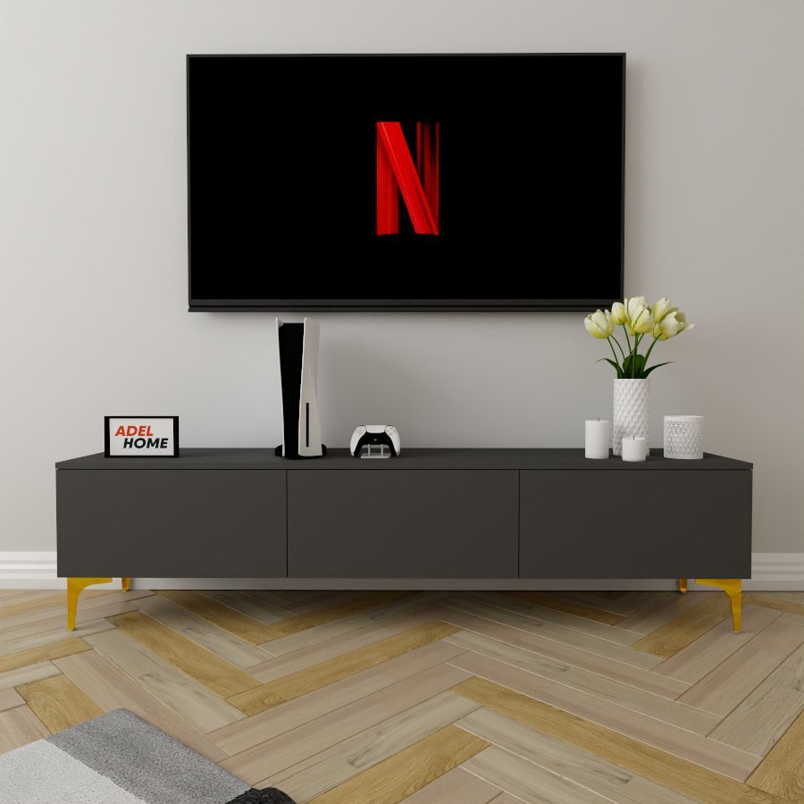 ТВ-тумба напольная Adel Home AH0437 Даймонд 180x45x35см серо-золотой купить,NaN