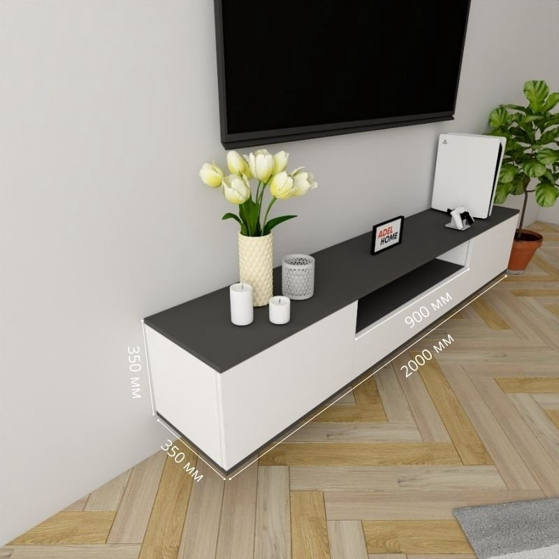 ТВ-тумба Adel Home Ирма 200x35x35см белый-графит купить,NaN