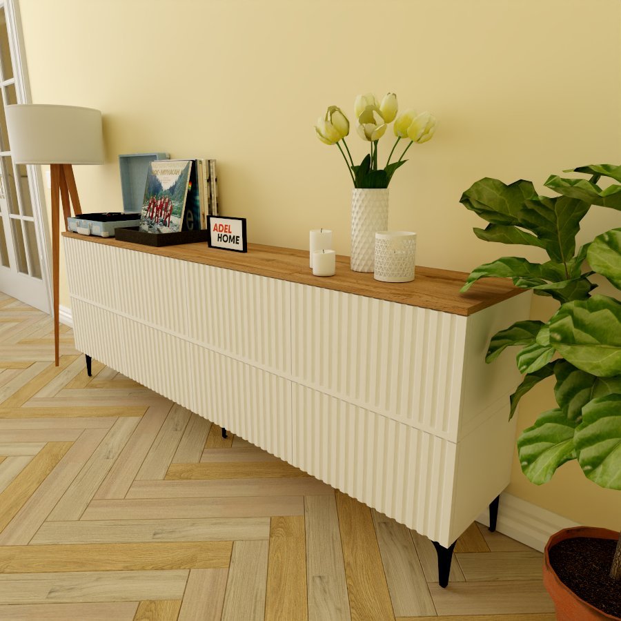 ТВ-тумба напольная Adel Home AH0555 Тоти 200x75x35см бело-коричневый купить,NaN