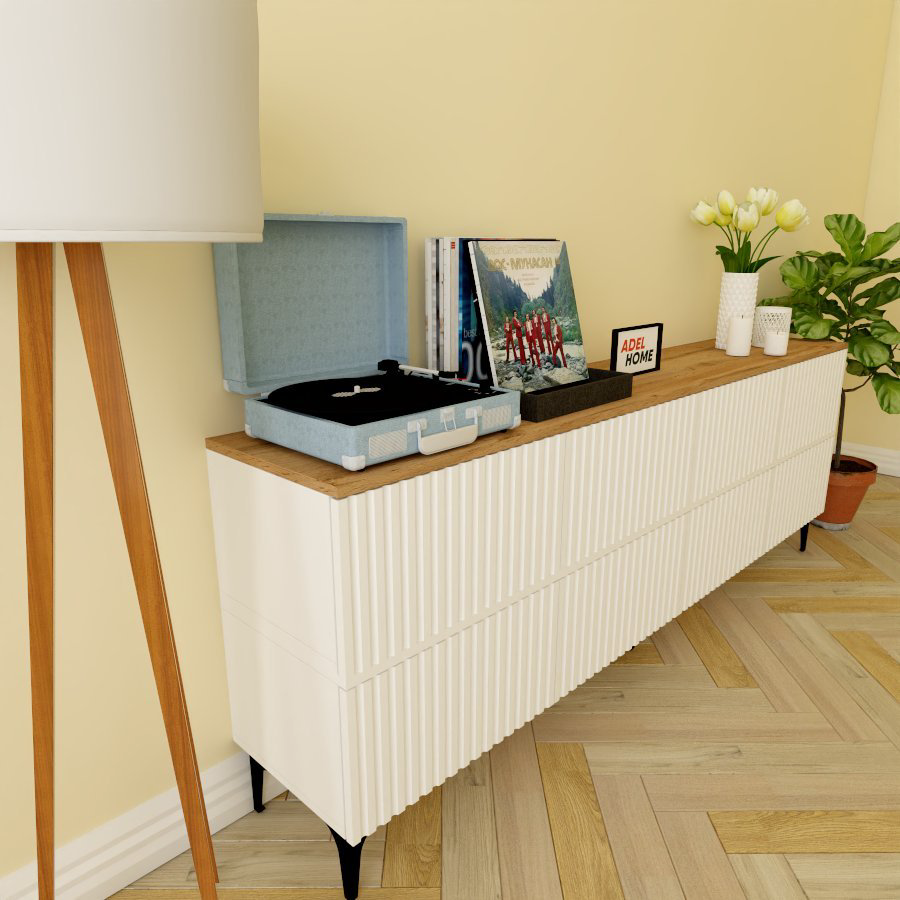 ТВ-тумба напольная Adel Home AH0555 Тоти 200x75x35см бело-коричневый купить,NaN