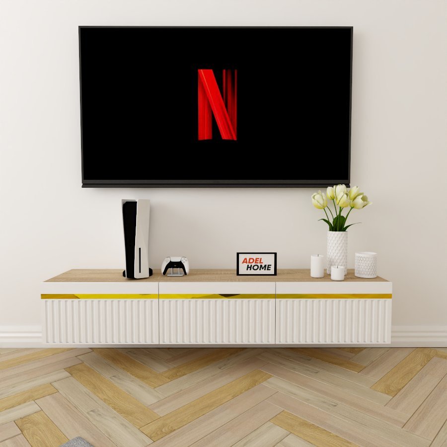 ТВ-тумба Adel Home Бонита AH0513 160x30x35см коричневый-золотой купить,NaN