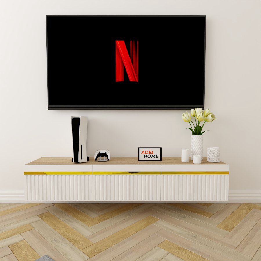 ТВ-тумба Adel Home Бонита AH0513 160x30x35см коричневый-золотой купить,NaN