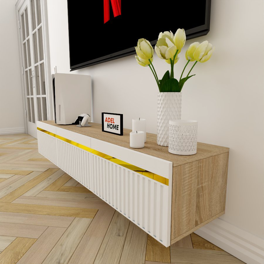 ТВ-тумба Adel Home Бонита AH0513 160x30x35см коричневый-золотой купить,NaN