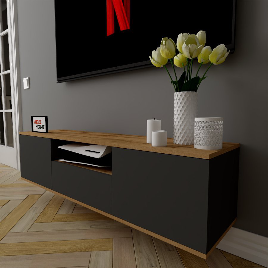 ТВ-тумба Adel Home Дуна AH0259 140x35x35см серый купить,NaN