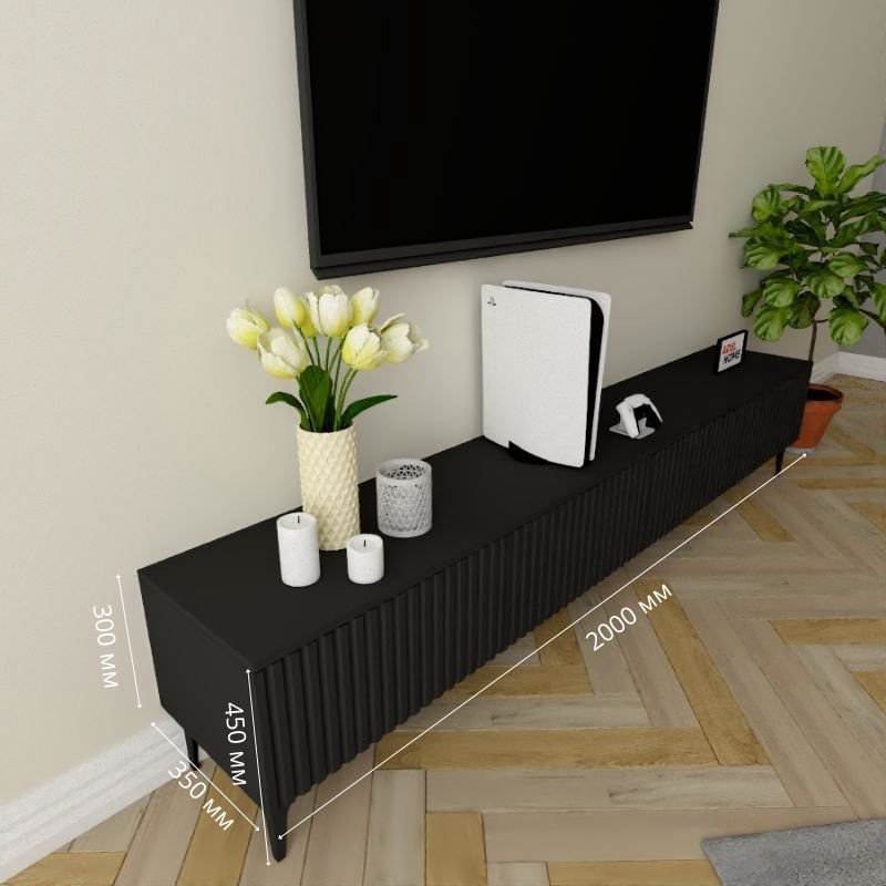 ТВ-тумба напольная Adel Home AH0768 Лира 200x45x35см черный купить,NaN