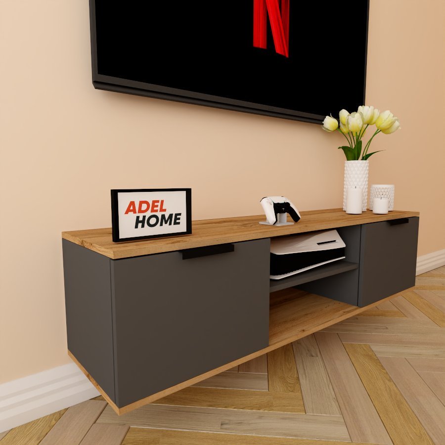 ТВ-тумба Adel Home Аланис AH0296 140x35x35см серо-коричневый купить,NaN