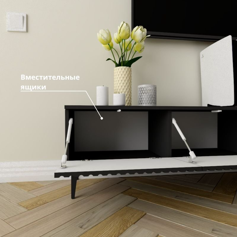 ТВ-тумба напольная Adel Home AH0768 Лира 200x45x35см черный купить,NaN