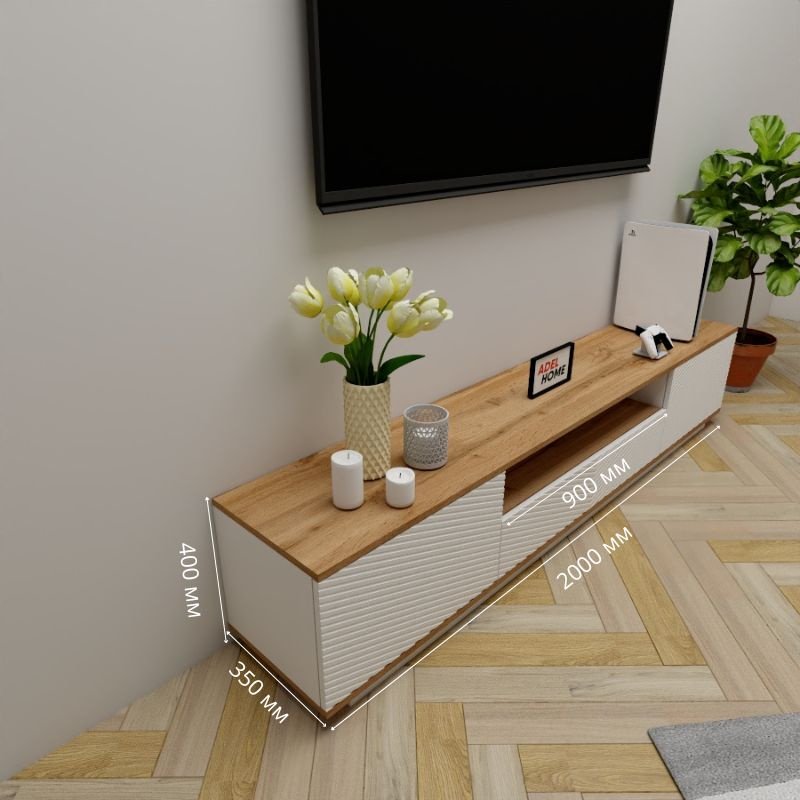 ТВ-тумба напольная Adel Home AH0664 Рина 200x40x35см коричнево-белый купить,NaN