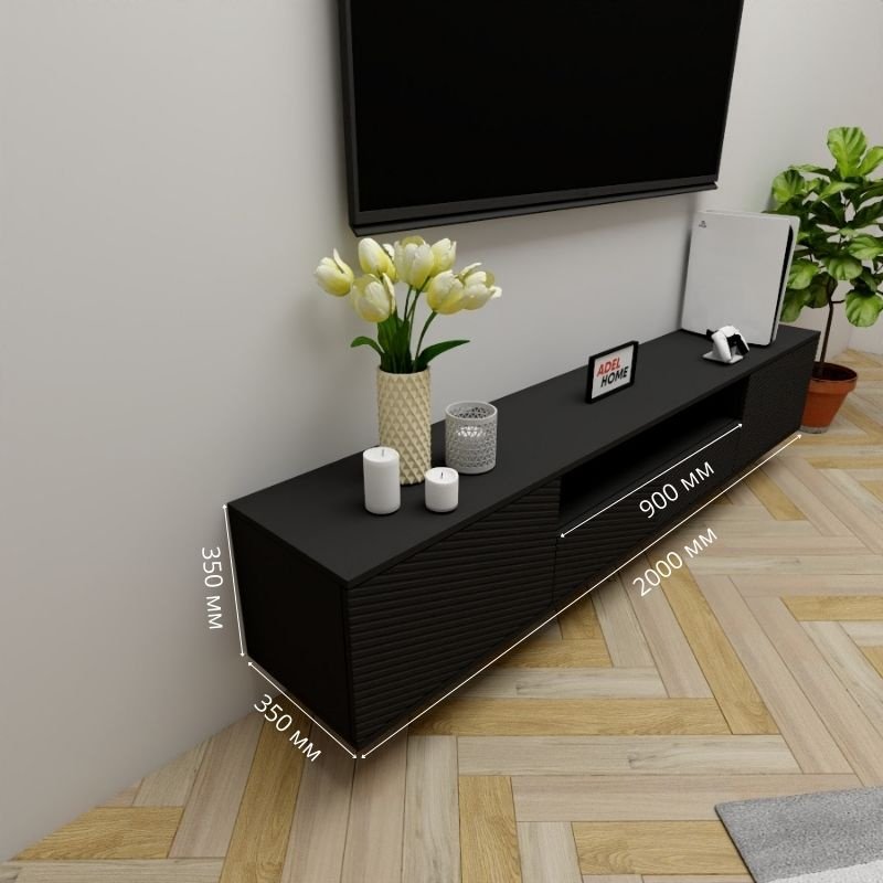 ТВ-тумба Adel Home Вони AH0700 200x35x35см черный купить,NaN